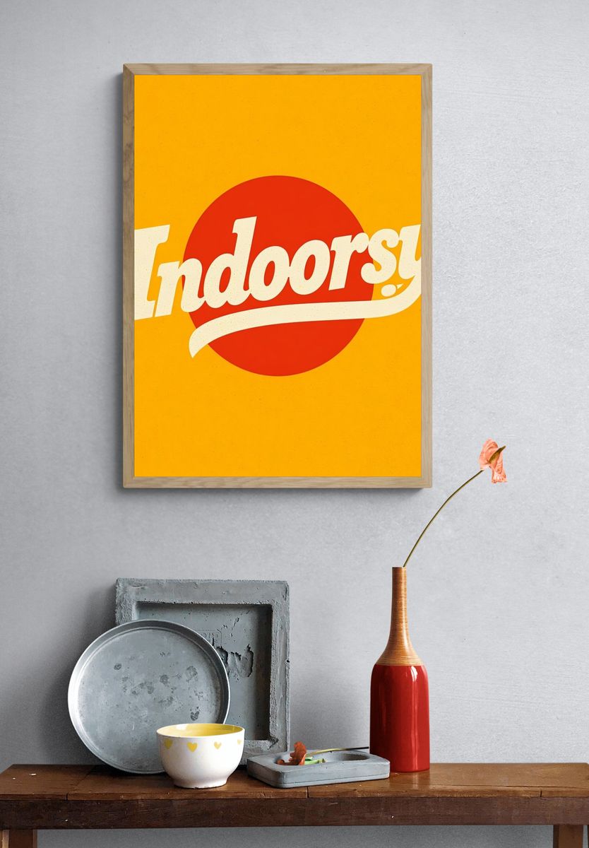 Indoorsy Retro Typography Poster. — room view 3