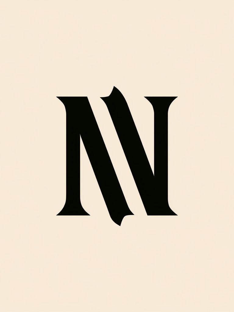 Monogram N Typography Poster. poster — typography art