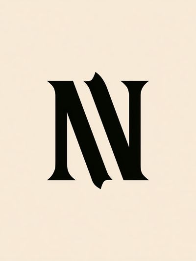 Monogram N Typography Poster.