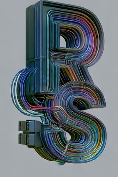 Colorful 3D Letter R S Poster.