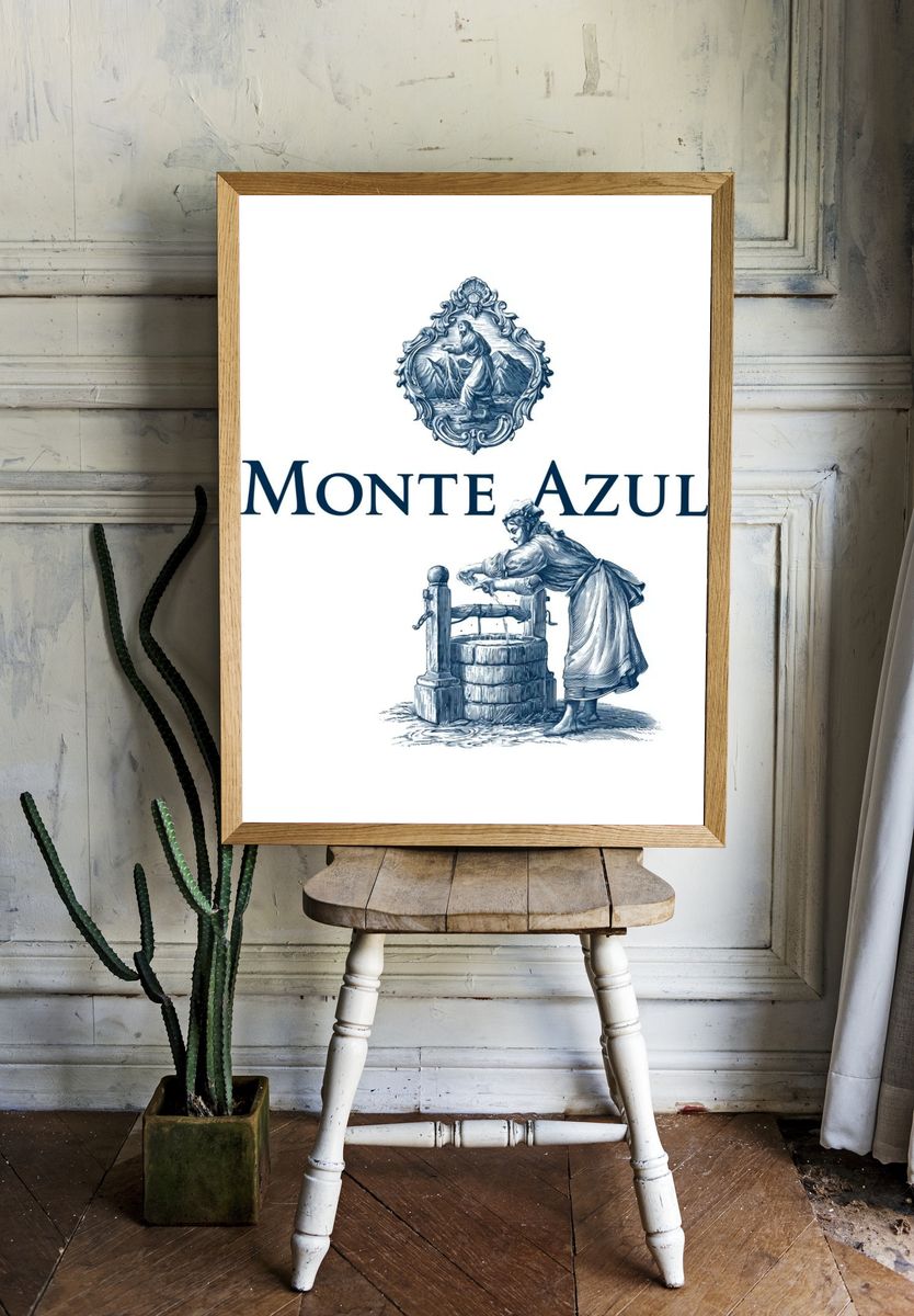Monte Azul Vintage Typography Poster. room preview