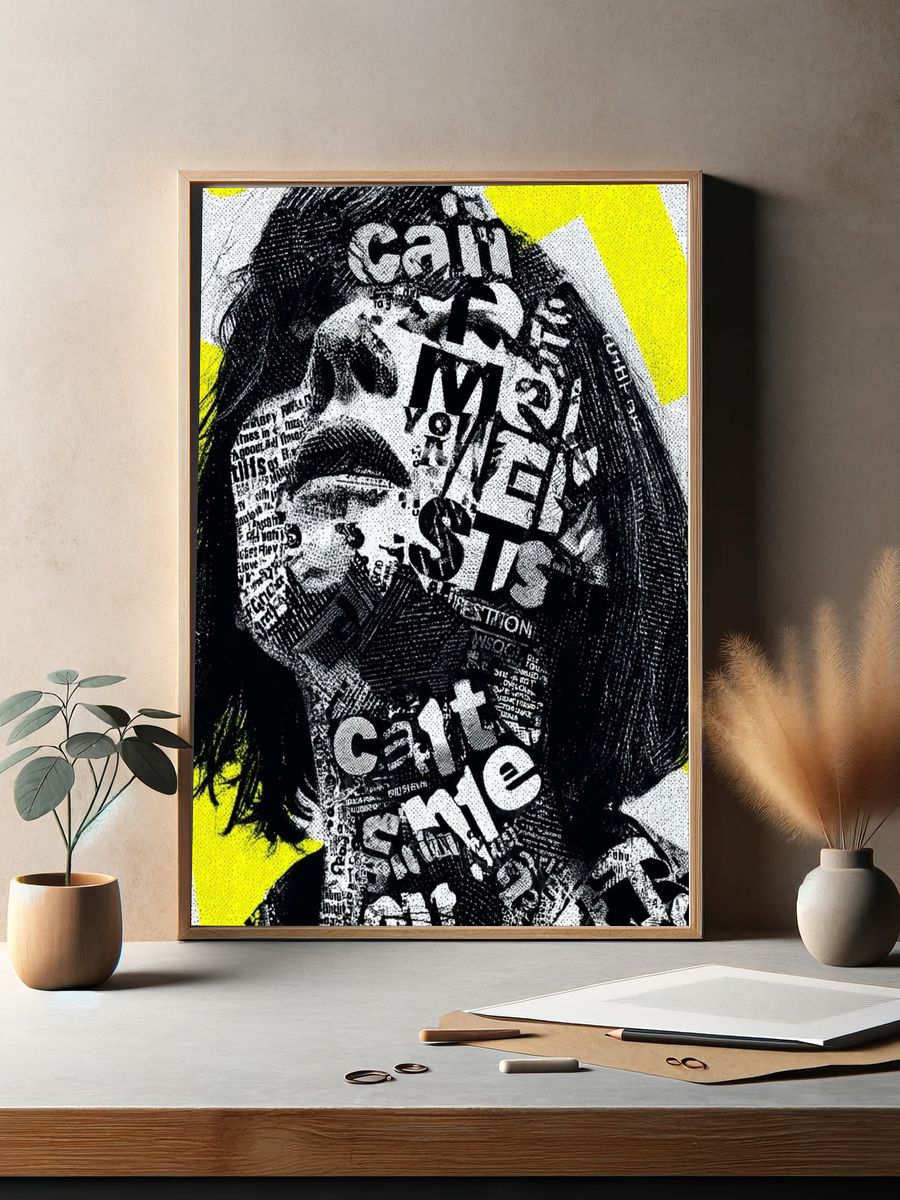 Bold Typography Portrait Poster. — room view 2