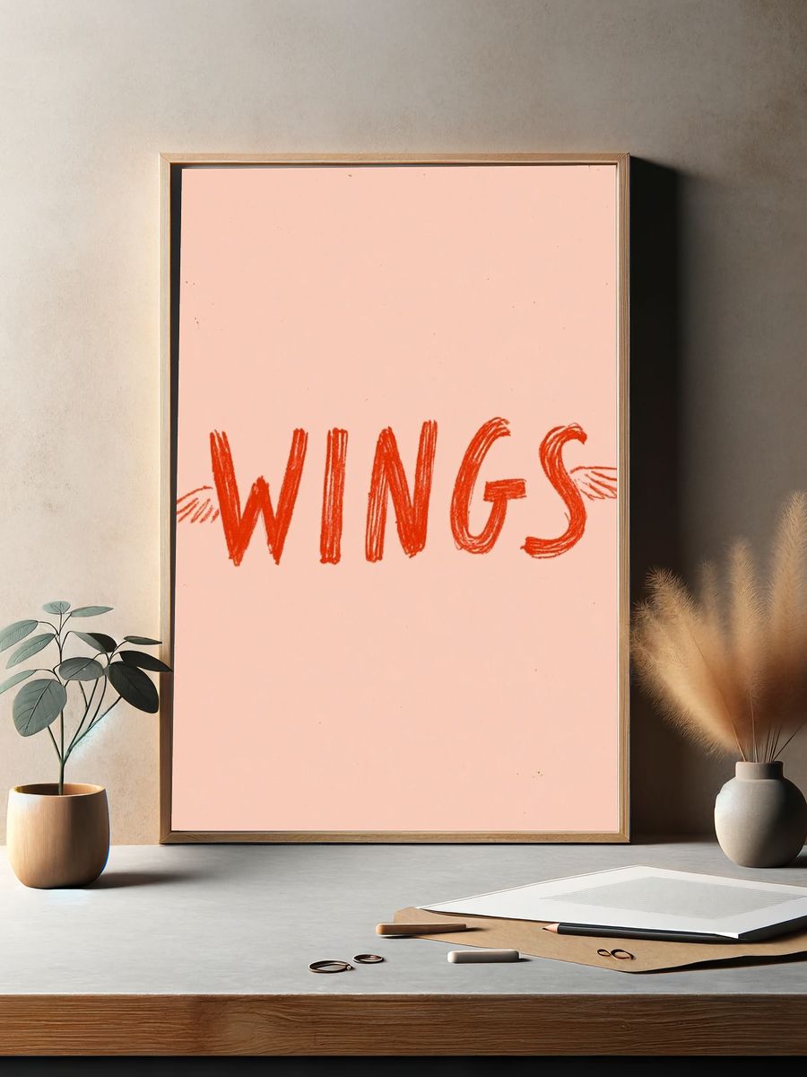 Wings Typography Poster. — room view 2