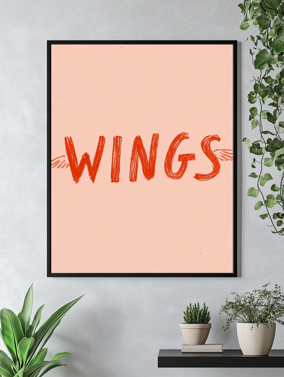 Wings Typography Poster. — room view 4