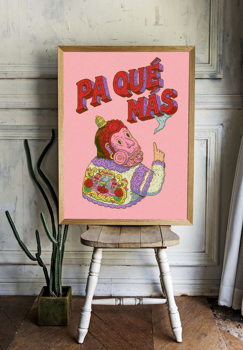 Pa Que Mas Typography Poster. — room view 1