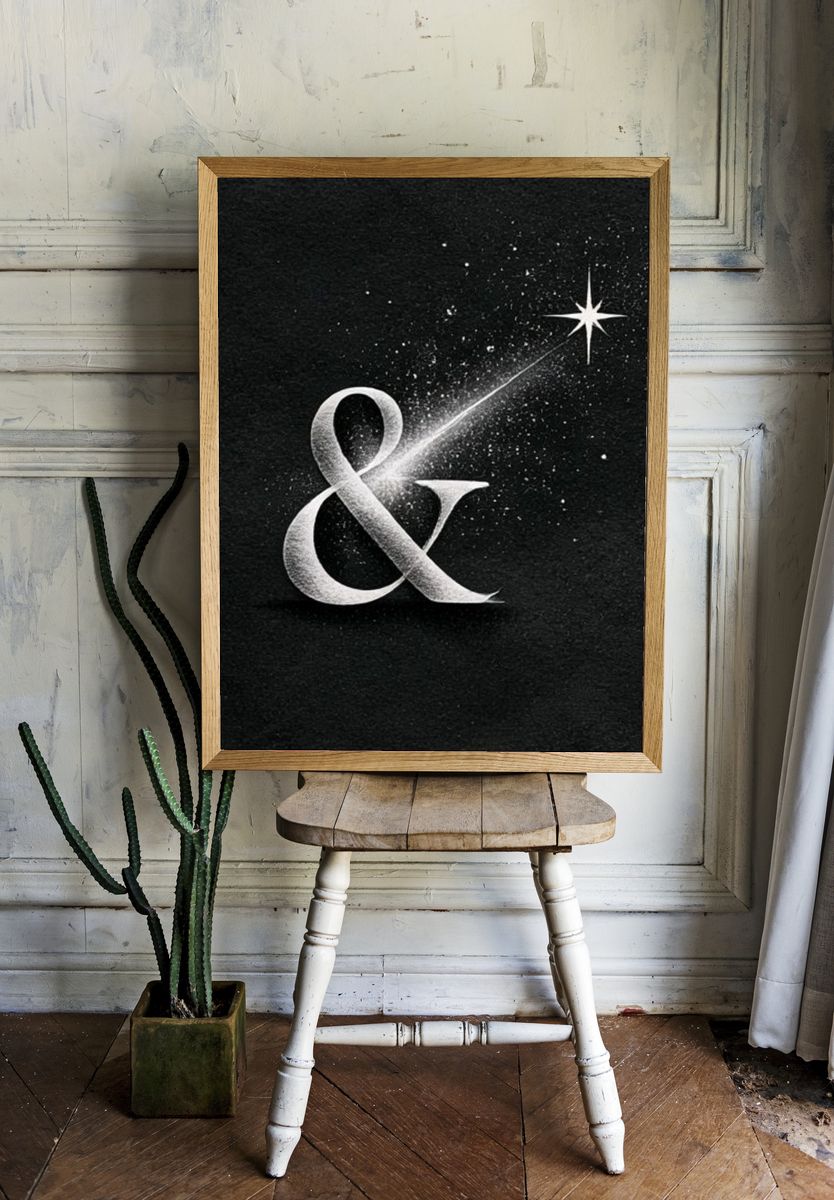 Starry Ampersand Typography Poster. — room view 1