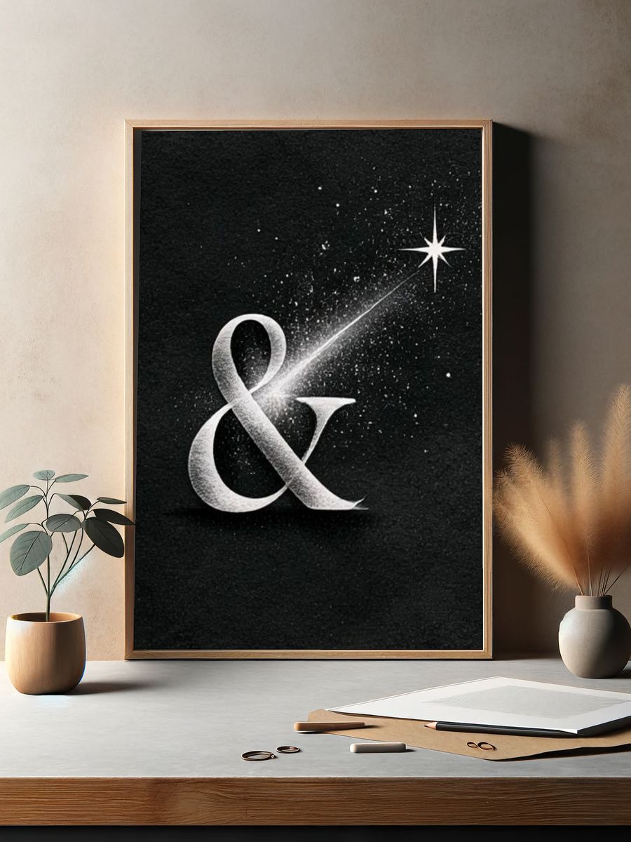 Starry Ampersand Typography Poster. — room view 2