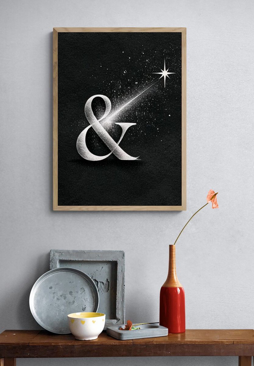 Starry Ampersand Typography Poster. — room view 3