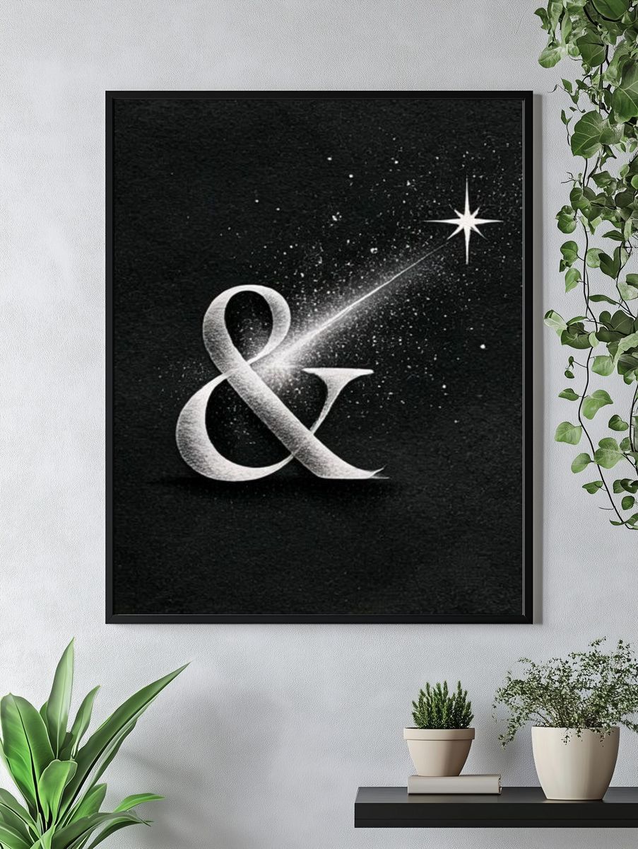 Starry Ampersand Typography Poster. — room view 4