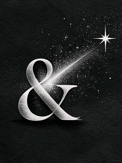 Starry Ampersand Typography Poster. poster