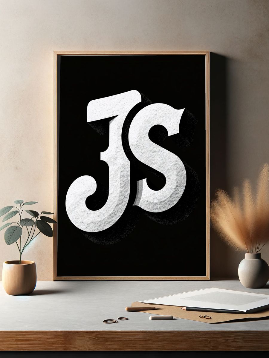 Monogram JS Typography Poster. — room view 2
