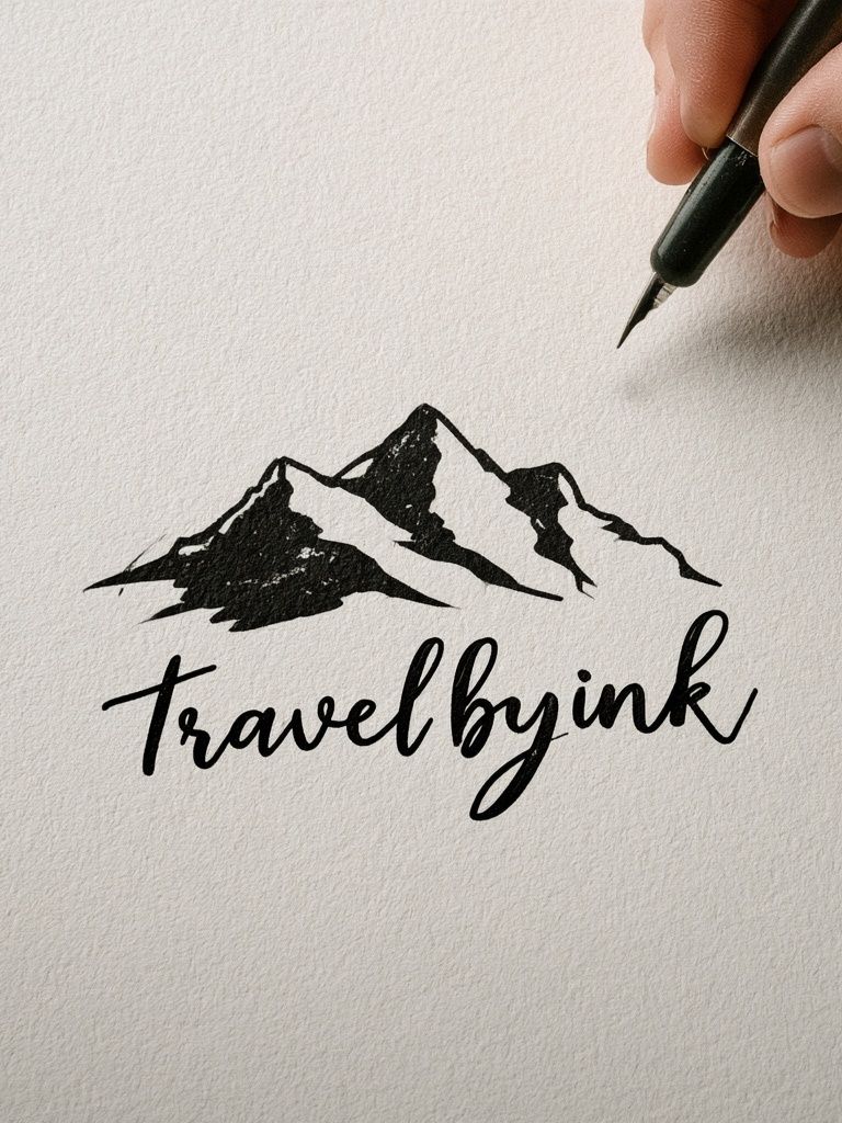 Travel by Ink Mountain Typography Poster. poster detail