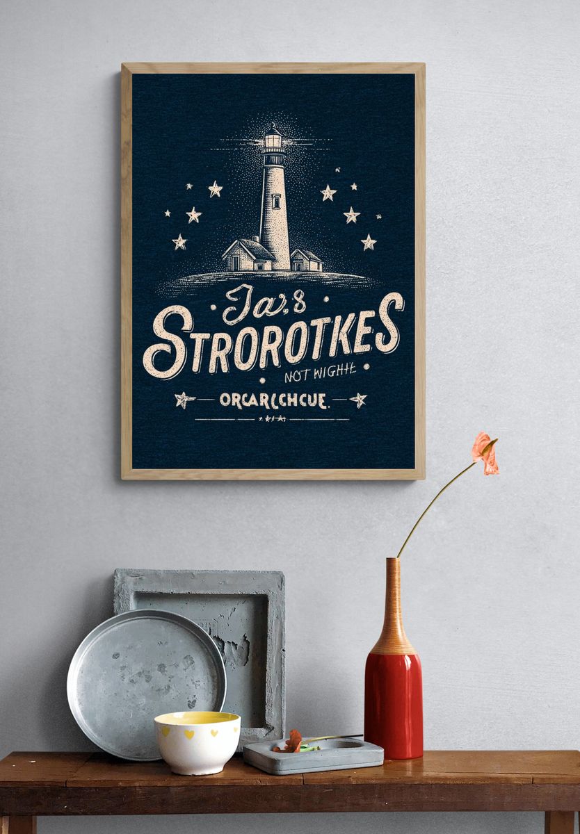 Lighthouse Typography Poster. — room view 3