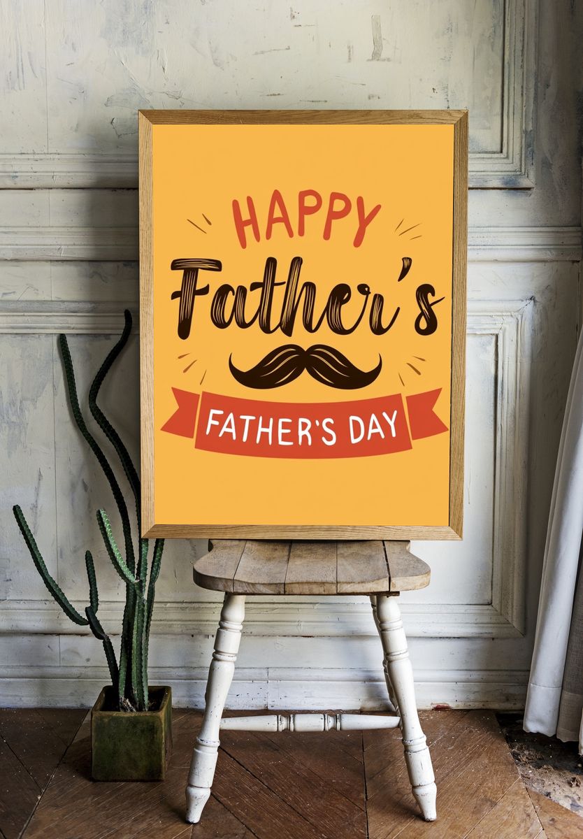 Happy Father's Day Typography Poster. — room view 1