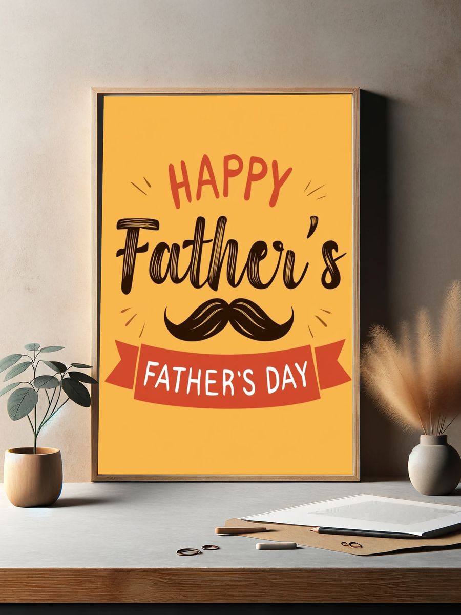 Happy Father's Day Typography Poster. — room view 2