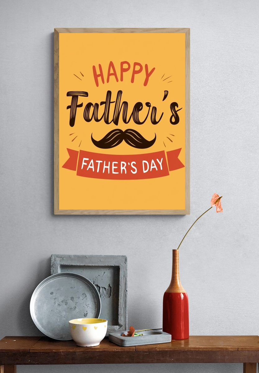 Happy Father's Day Typography Poster. — room view 3