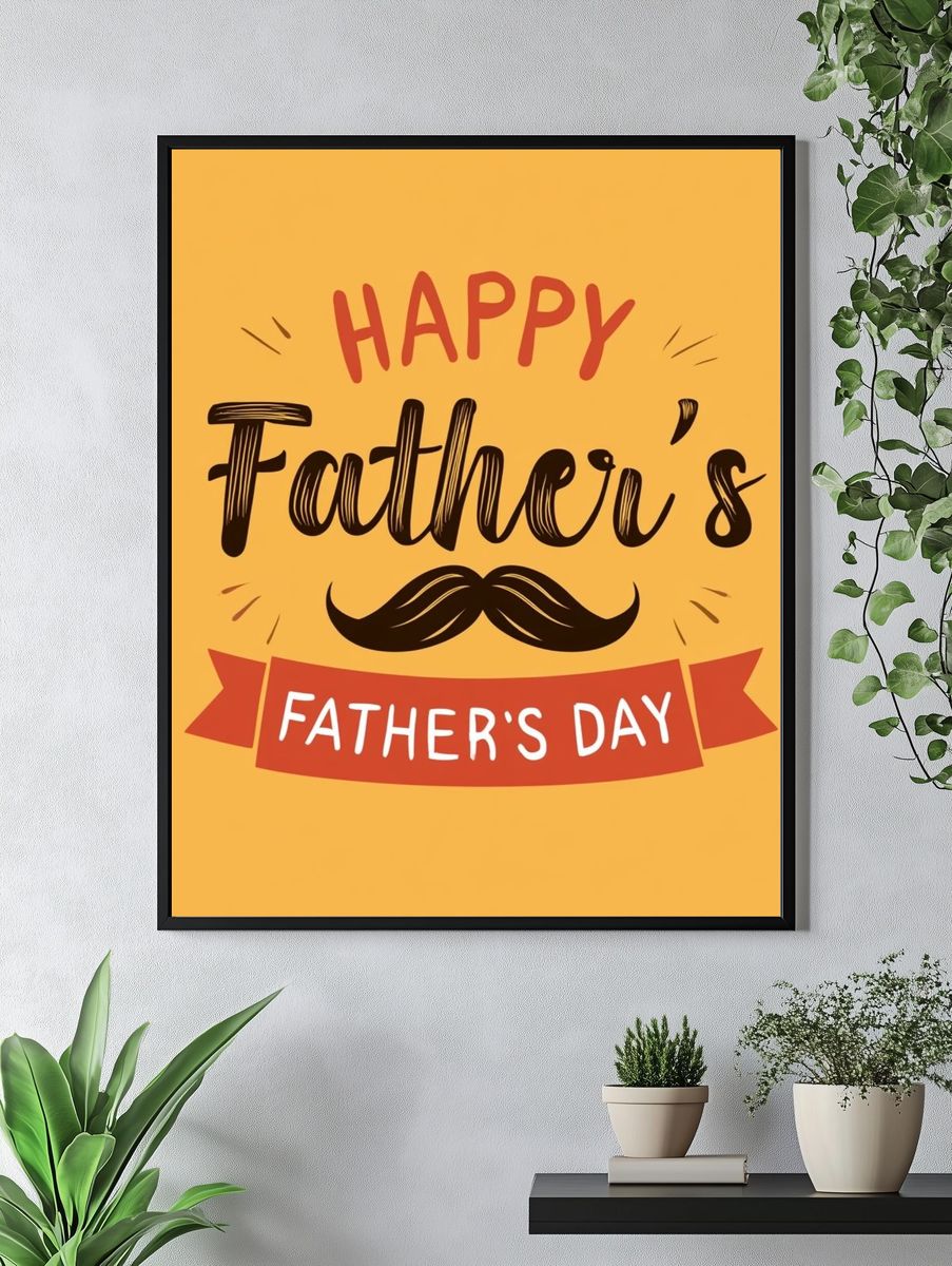 Happy Father's Day Typography Poster. — room view 4