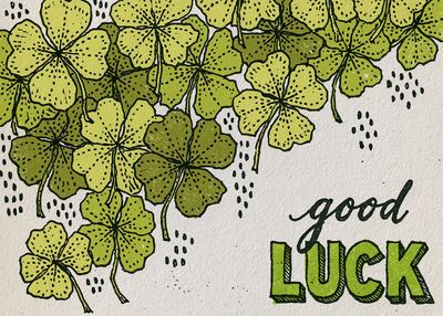 Lucky Clover Typography Print. poster