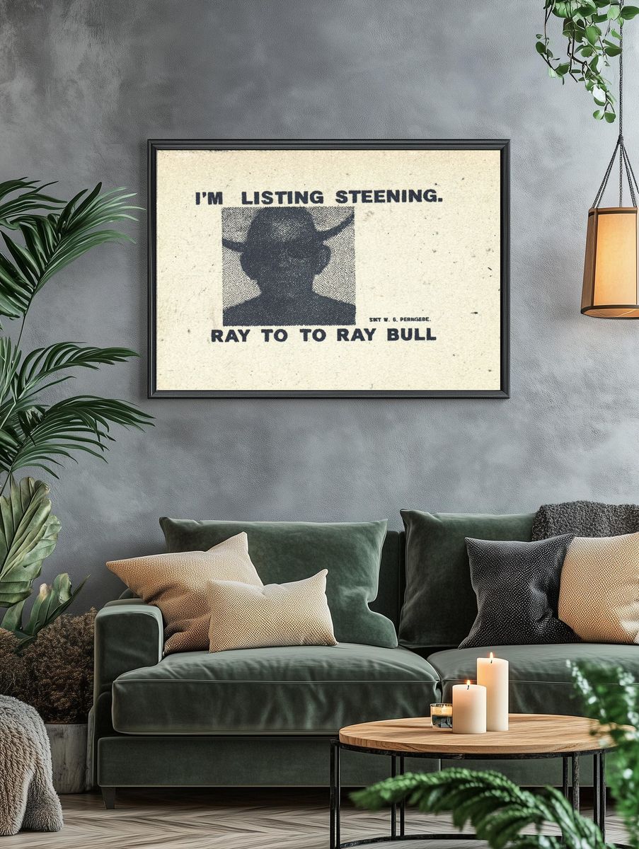 Ray to to Ray Bull Typography Print. — room view 4