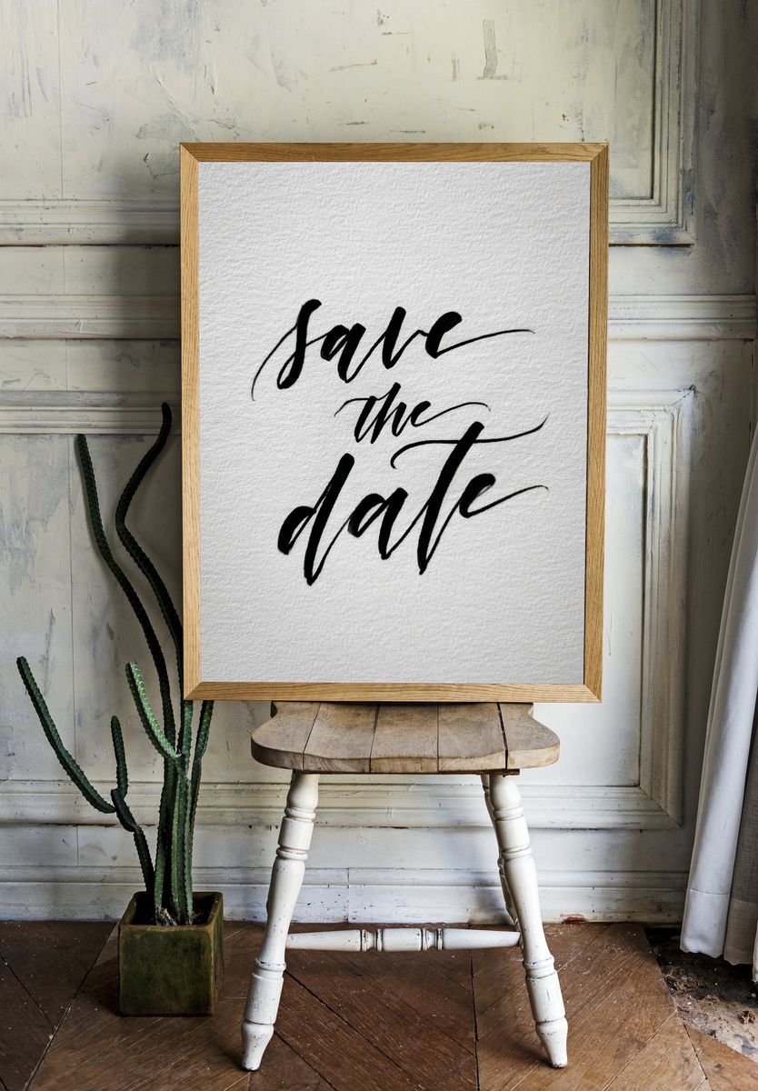 Save the Date — Typography Print. — room view 1
