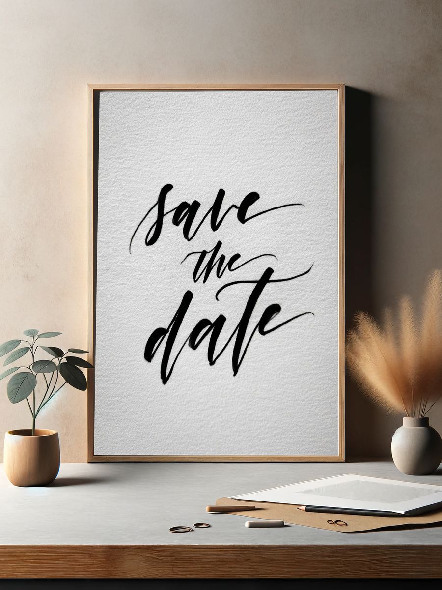 Save the Date — Typography Print. — room view 2