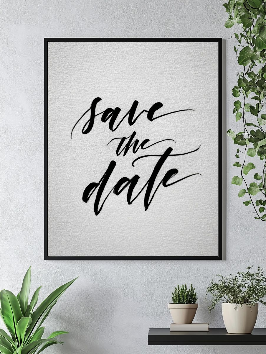 Save the Date — Typography Print. — room view 4