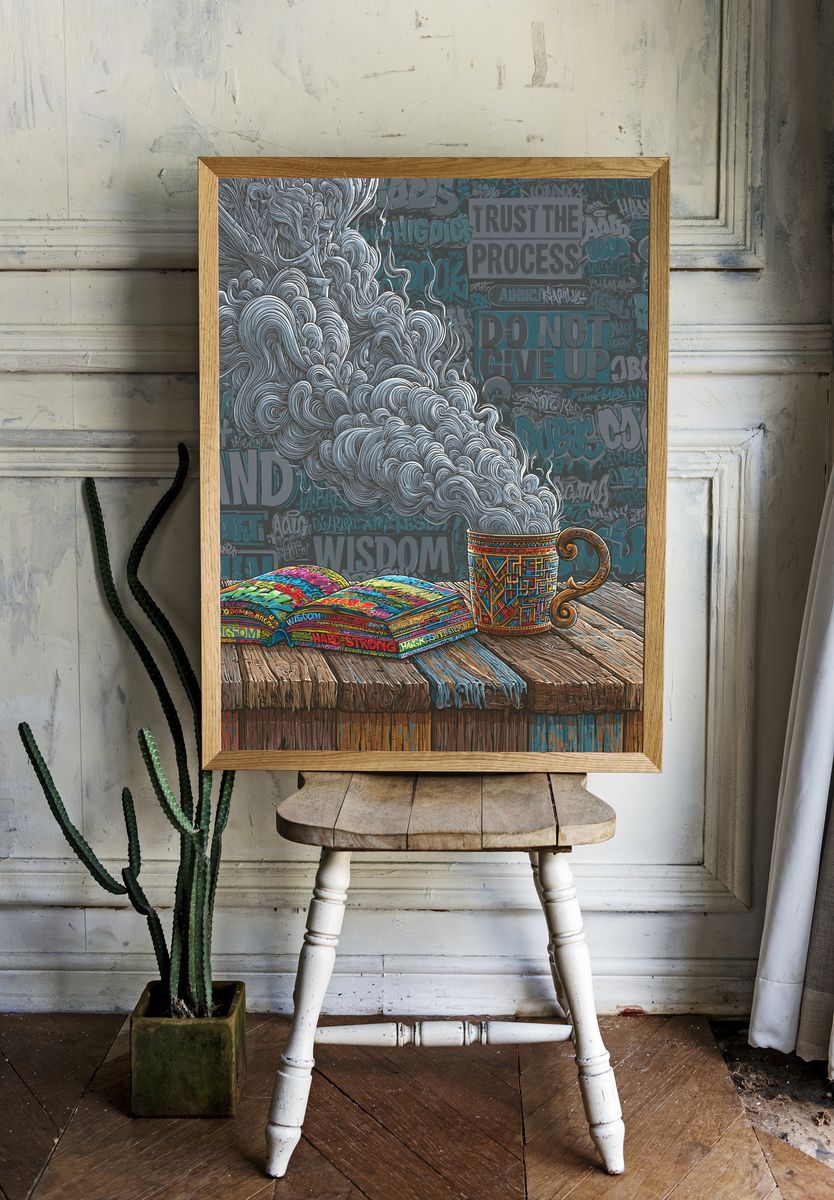 Wisdom and Process Typography Poster. — room view 1