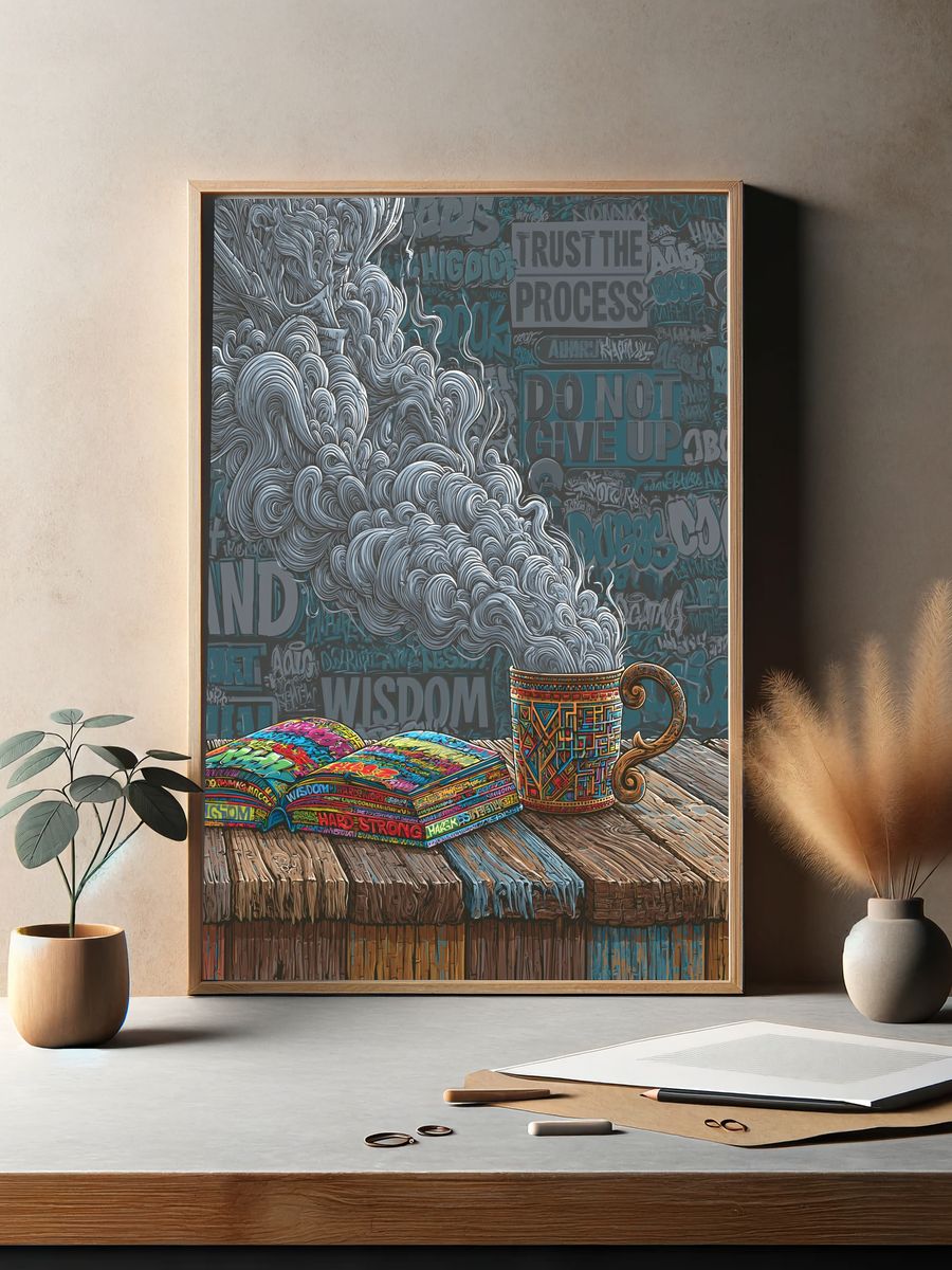 Wisdom and Process Typography Poster. — room view 2