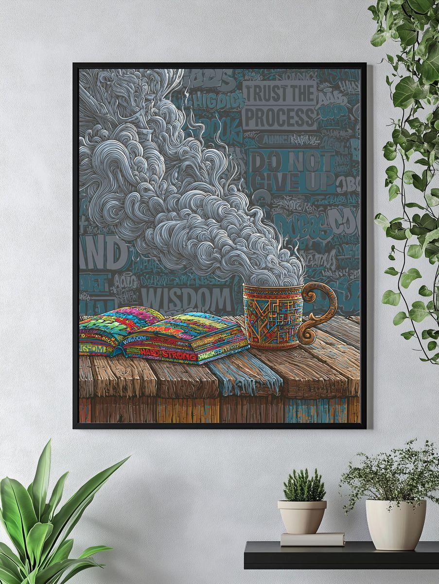 Wisdom and Process Typography Poster. — room view 4