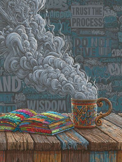 Wisdom and Process Typography Poster. poster