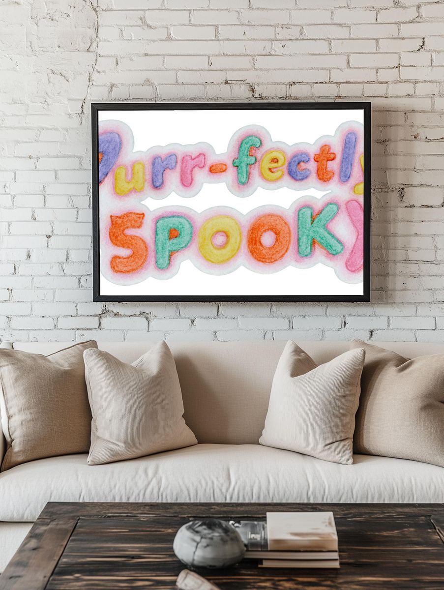 Purr-fectly Spooky Typography Poster. room preview