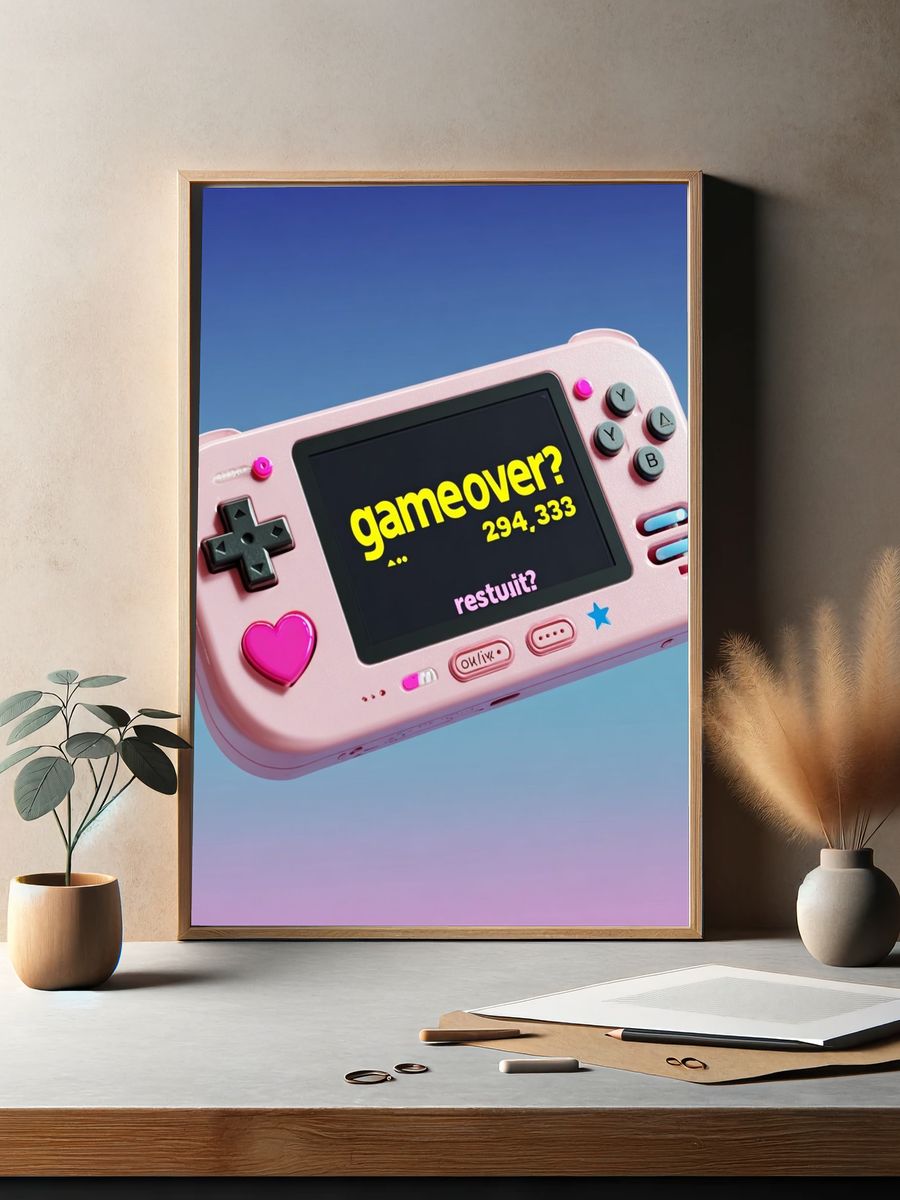 Pastel Game Console Typography Poster. — room view 2