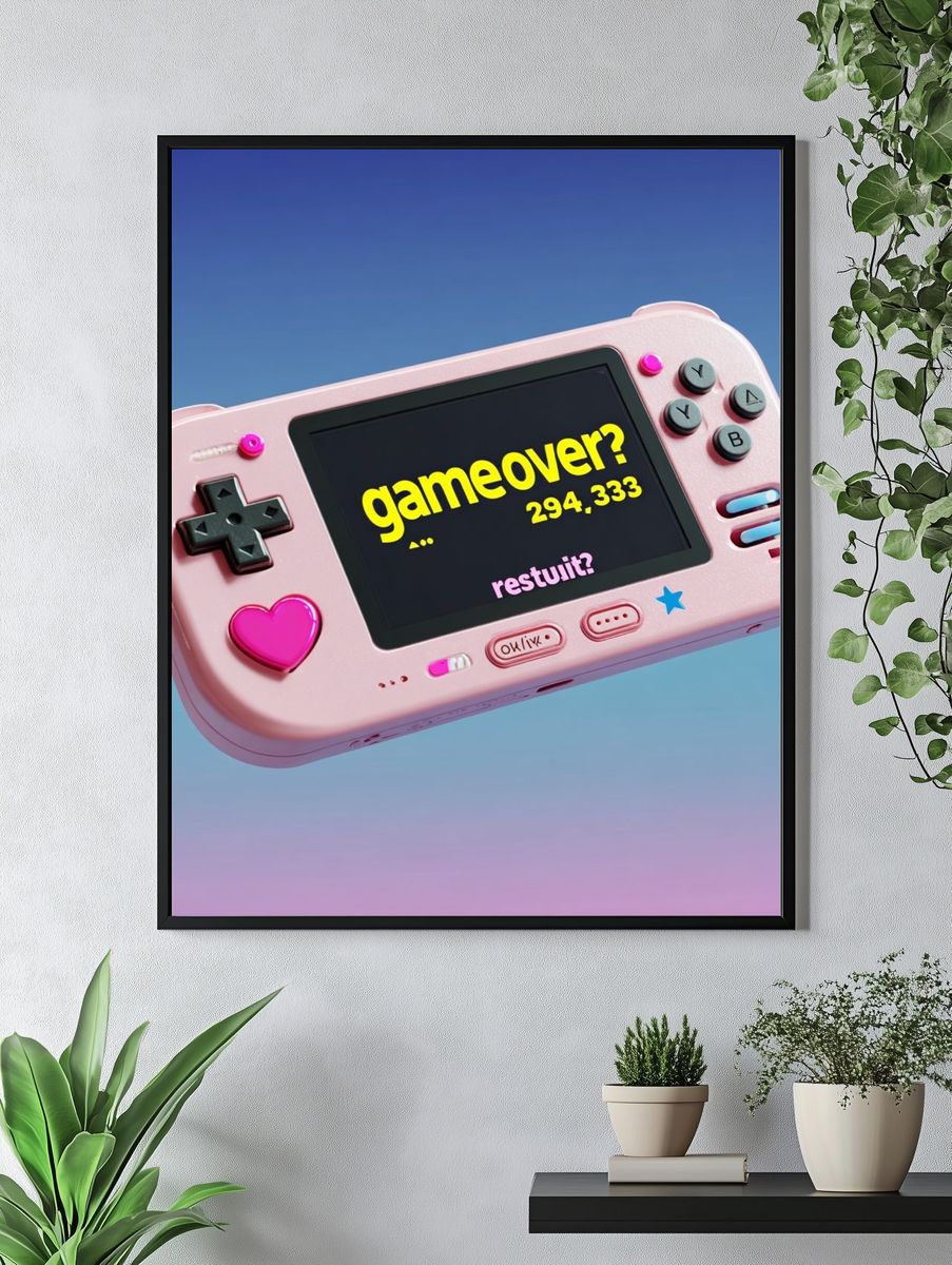 Pastel Game Console Typography Poster. — room view 4