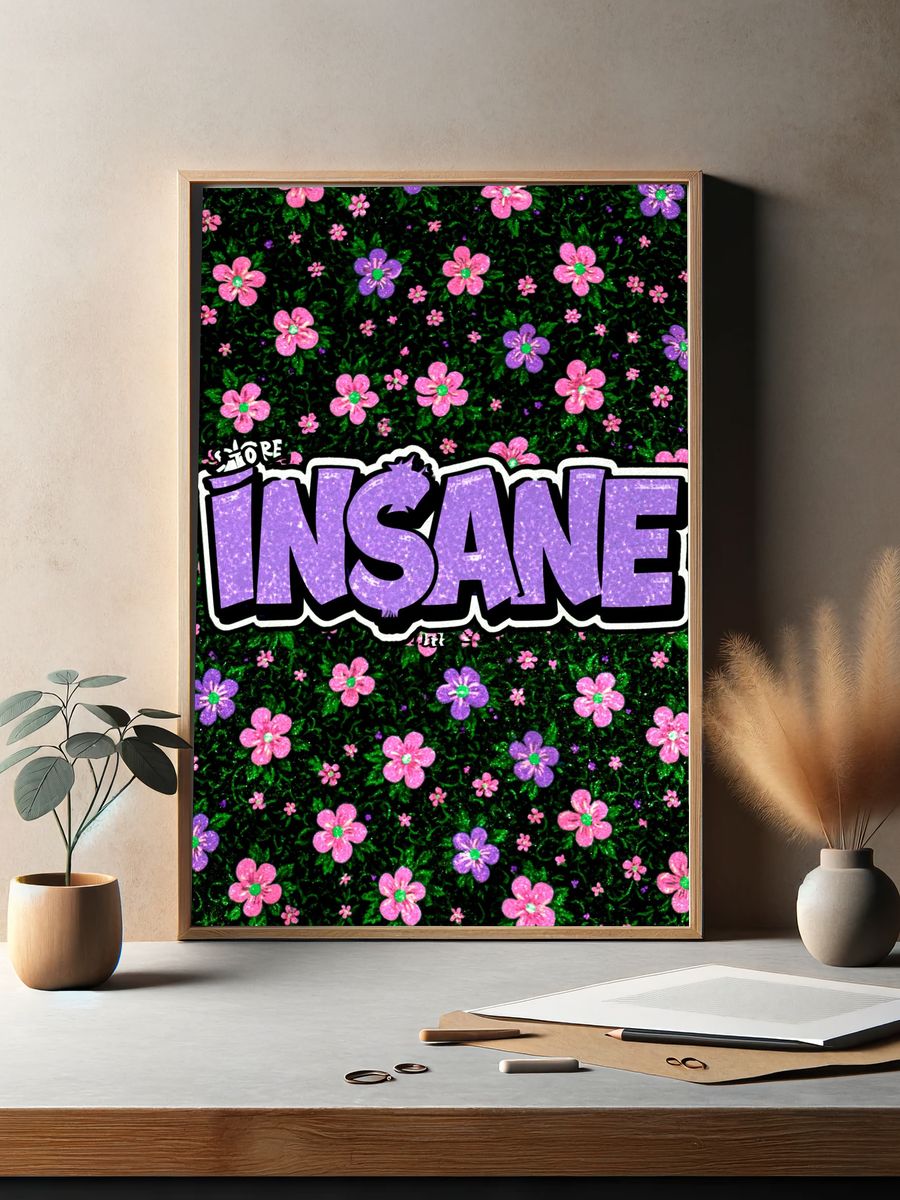 Insane Floral Typography Poster. — room view 2