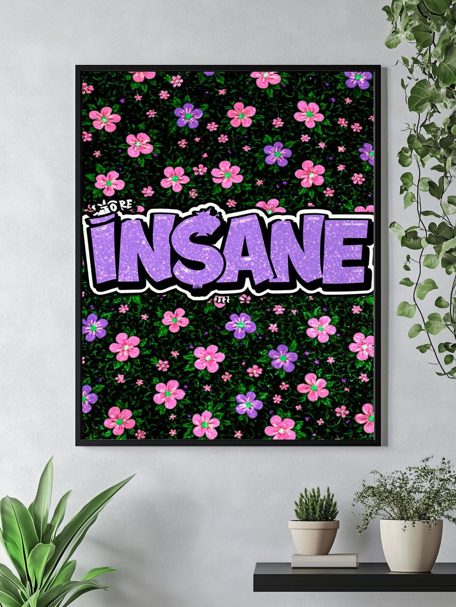 Insane Floral Typography Poster. — room view 4