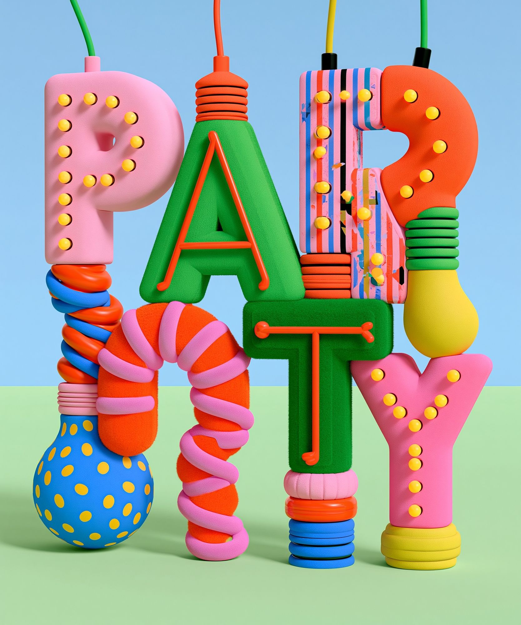 Playful 3D Alphabet Poster. poster — typography art
