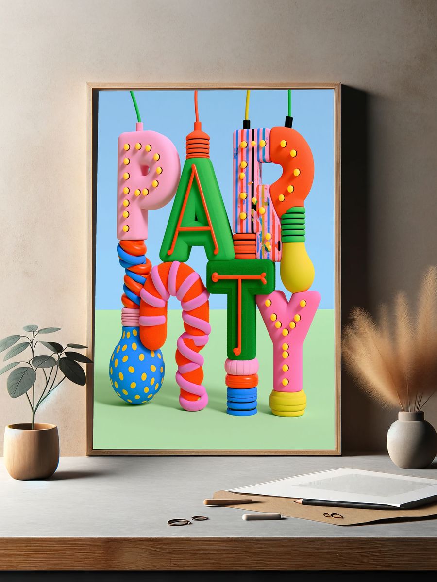 Playful 3D Alphabet Poster. — room view 2