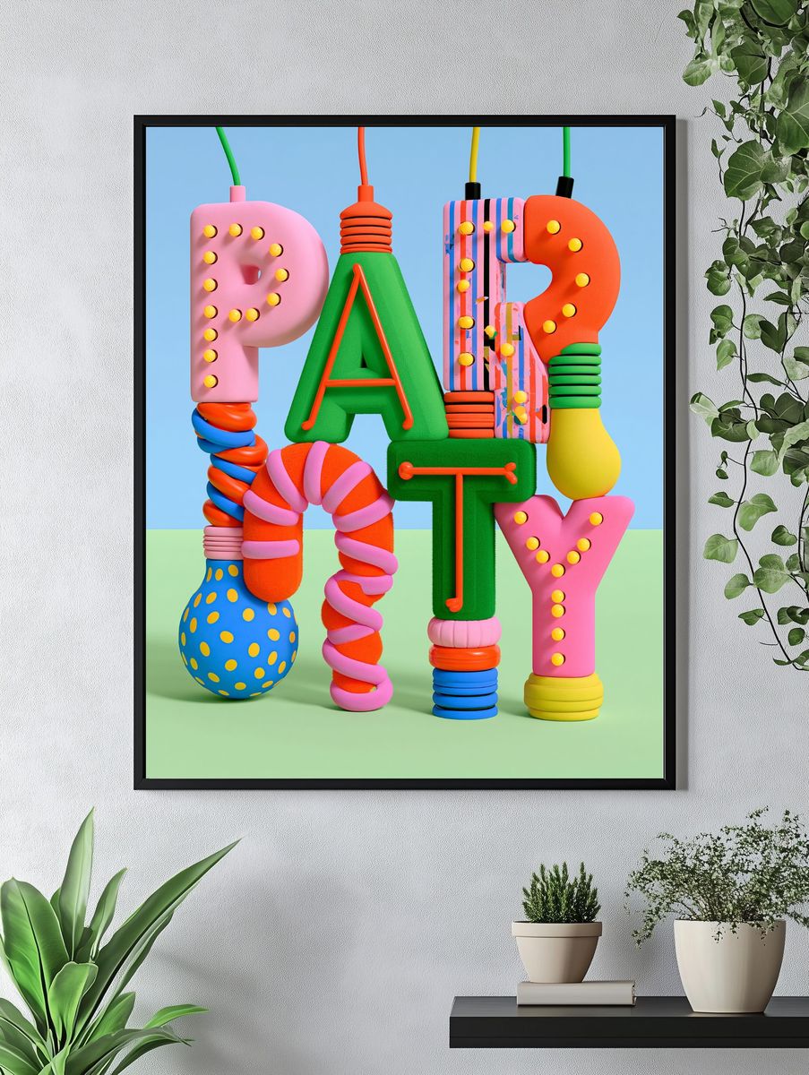 Playful 3D Alphabet Poster. — room view 4