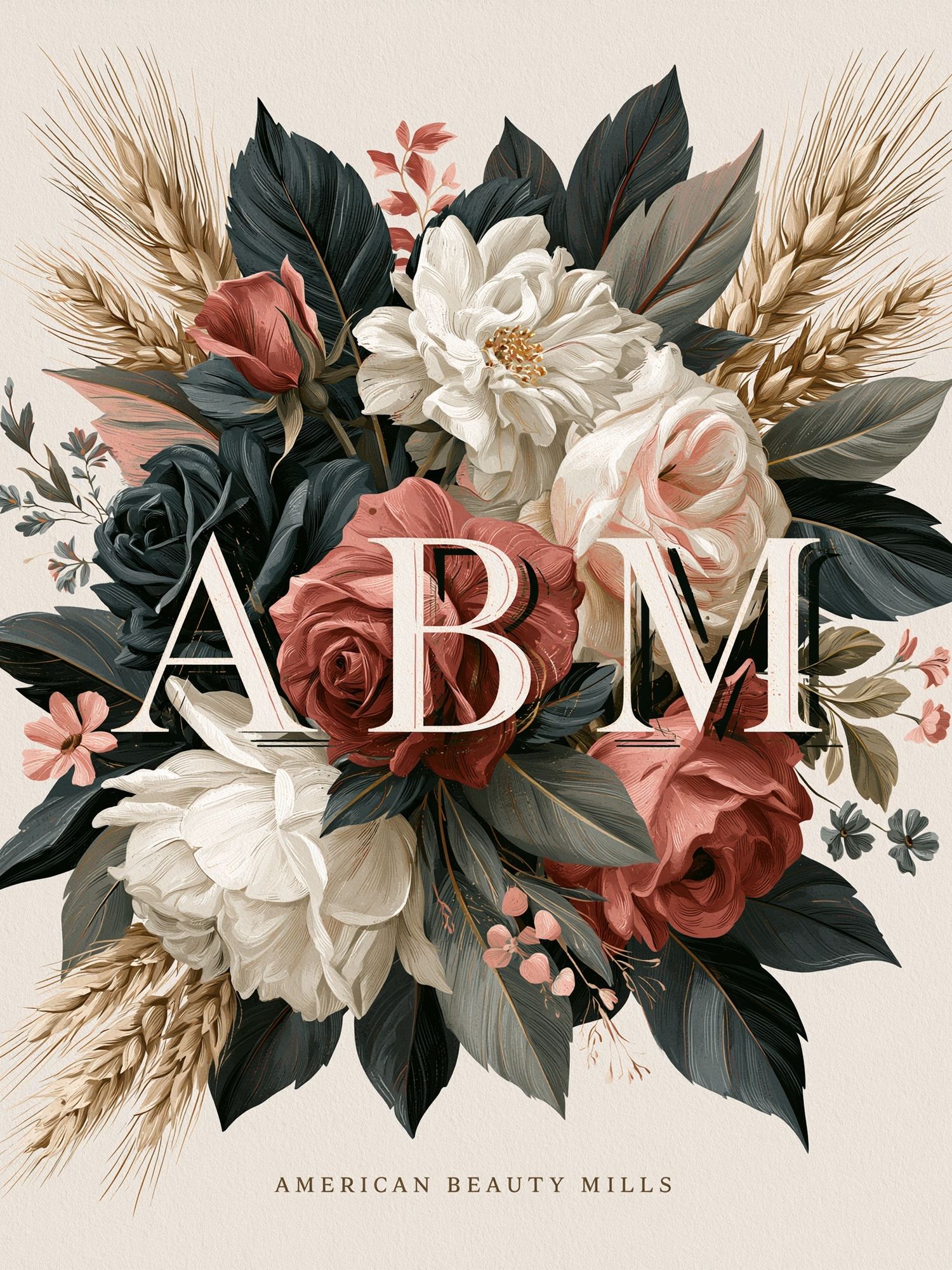 American Beauty Mills Floral Typography Poster. poster detail