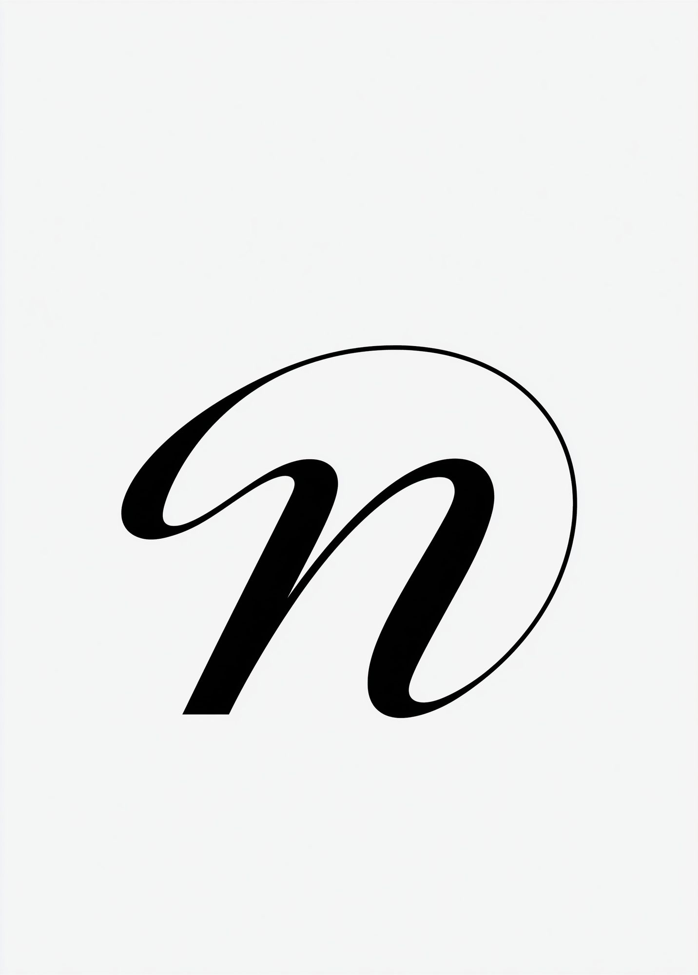 Minimalist Script N Poster. poster — typography art