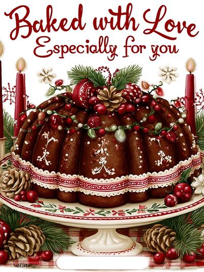 Baked with Love Holiday Typography Poster. poster
