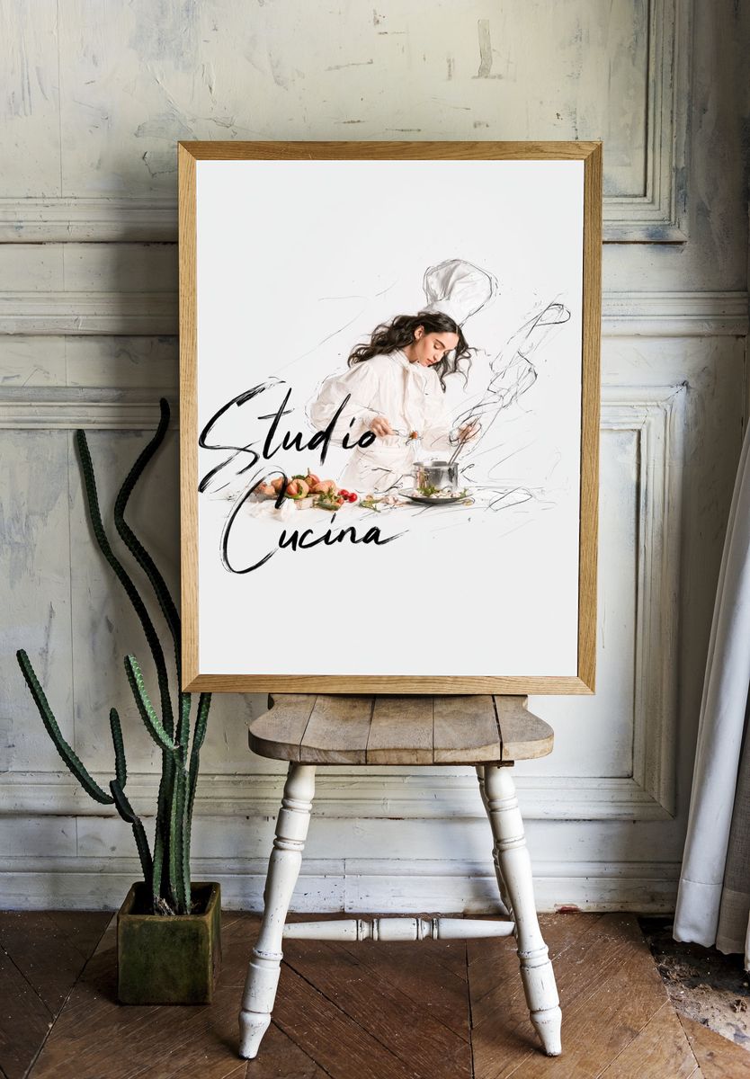 Studio Cucina Typography Poster. — room view 1
