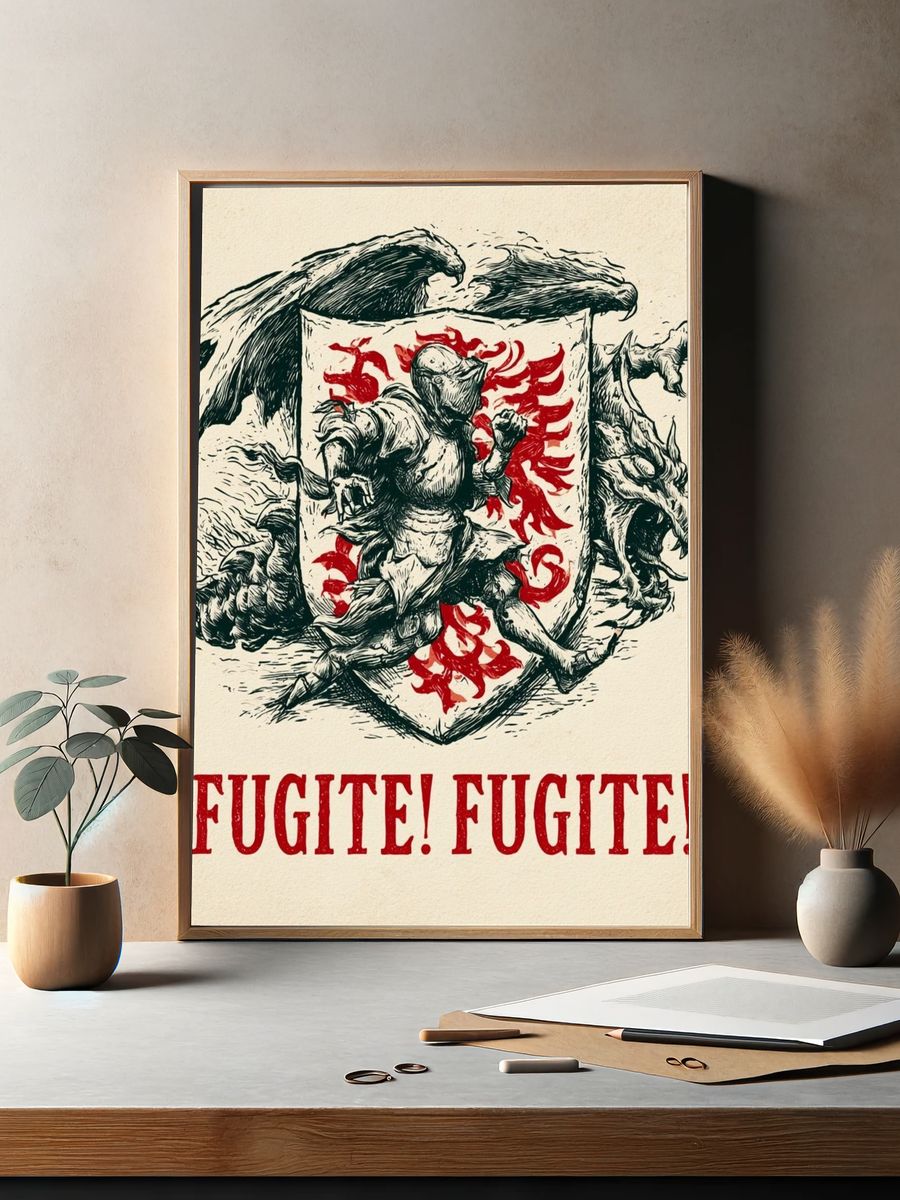 Fugite! Dragon Crest Typography Poster. — room view 2