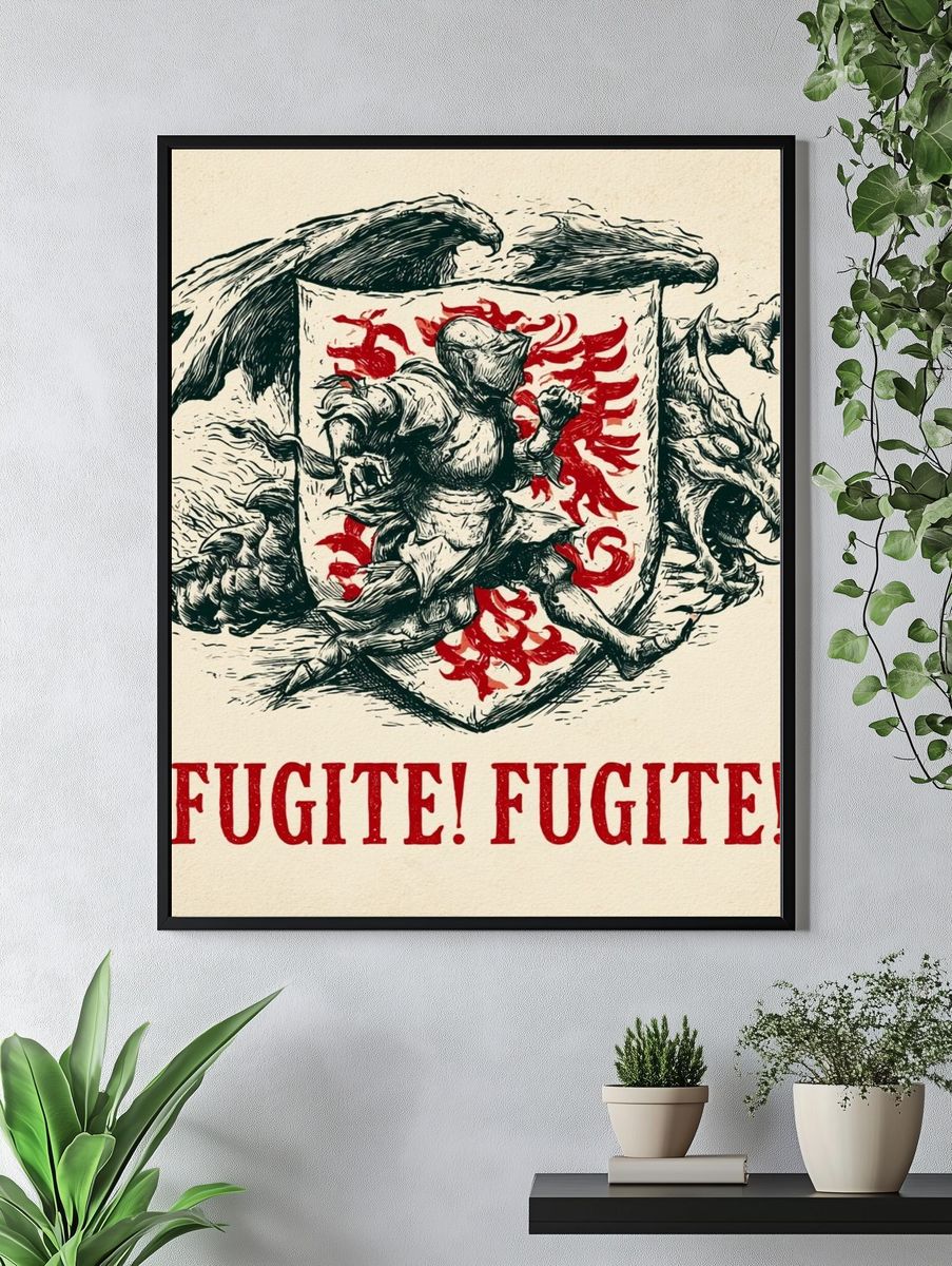 Fugite! Dragon Crest Typography Poster. — room view 4