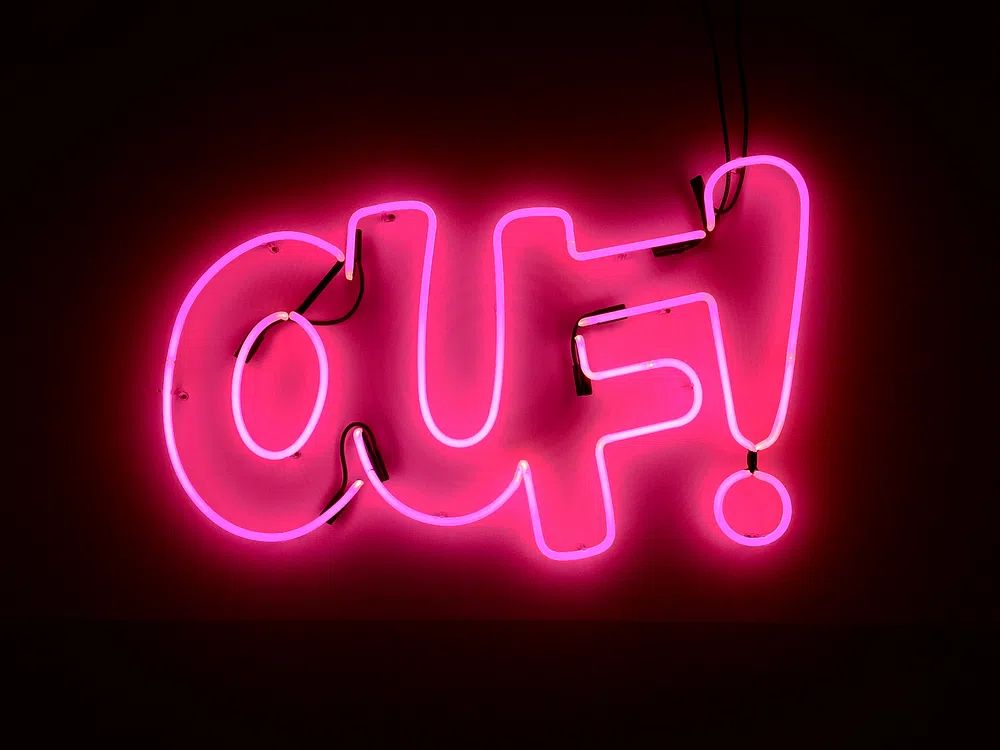 Neon light text effect. Original. poster detail