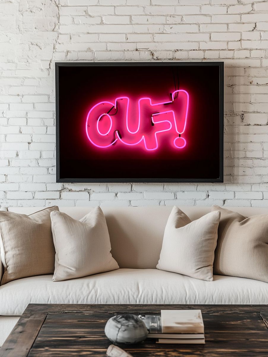Neon light text effect. Original. — room view 1