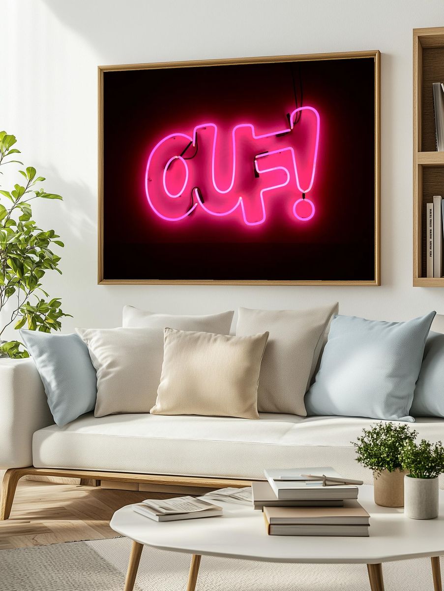 Neon light text effect. Original. — room view 2