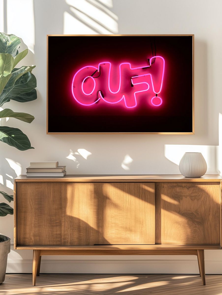Neon light text effect. Original. — room view 3