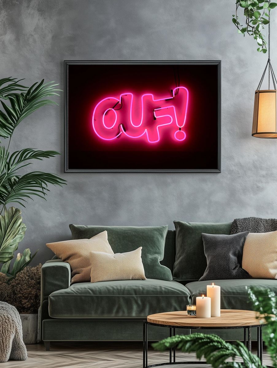 Neon light text effect. Original. — room view 4