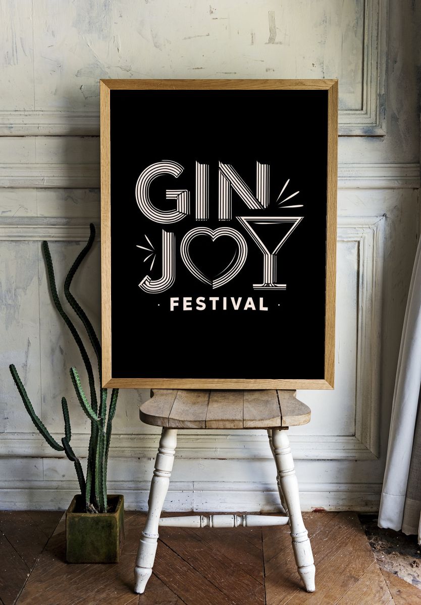 Gin Joy Festival Typography Poster. — room view 1